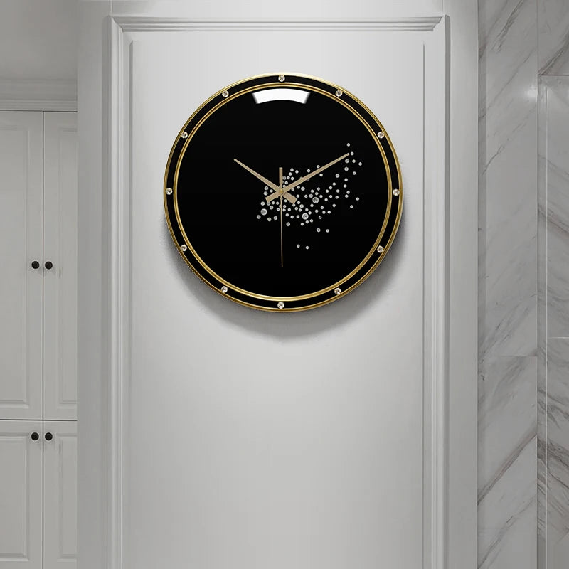 Nordic Light Luxury Wall Clock – Pure Copper, Silent Movement, Creative Living Room Decor