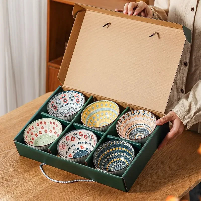 Porcelain Dessert, Salad & Snack Bowl Set – Microwave Safe Tableware Gift