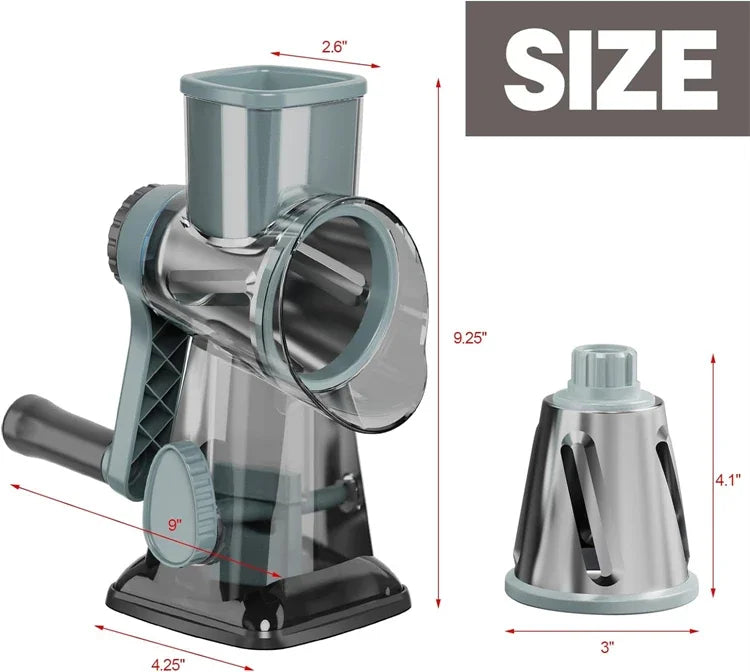 3-in-1 Rotary Cheese & Vegetable Grater