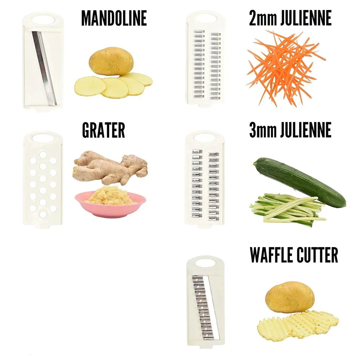 5-in-1 Mandoline Slicer – Multi-Blade Potato Cutter & Vegetable Chopper for Kitchen