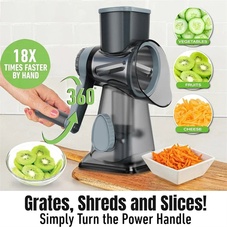 3-in-1 Rotary Cheese & Vegetable Grater
