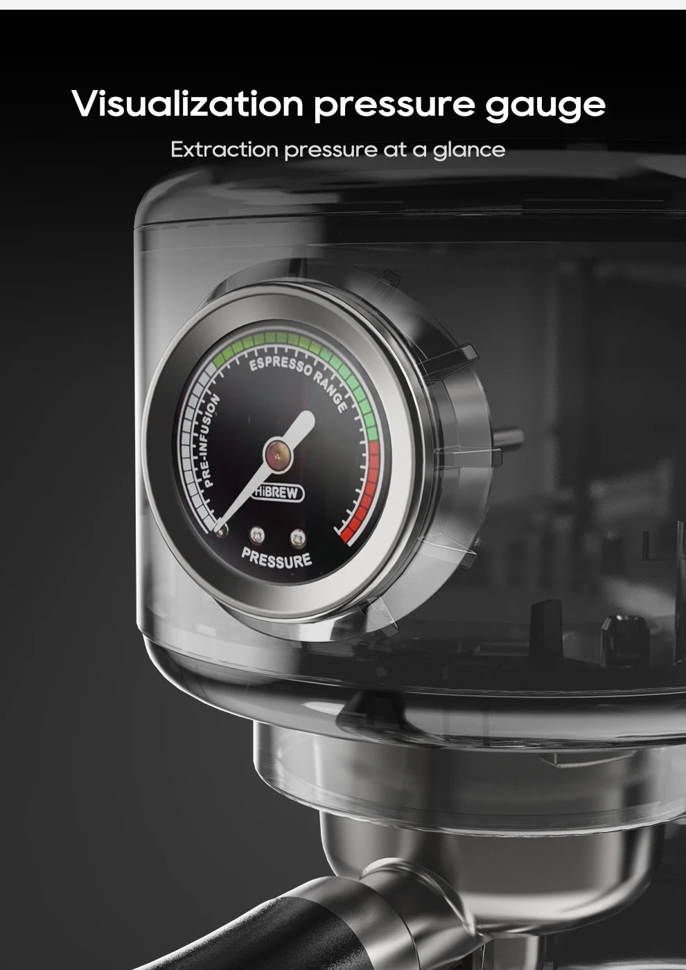 HiBREW 20Bar Semi Automatic Espresso Coffee Machine Temperature Adjustable Cold/Hot Super Slim Coffee Maker Cappuccino H10B