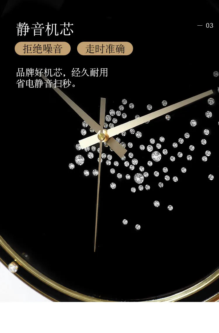 Nordic Light Luxury Wall Clock – Pure Copper, Silent Movement, Creative Living Room Decor