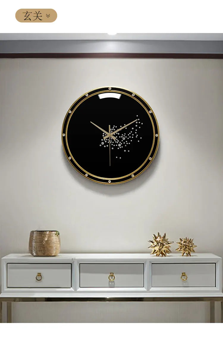 Nordic Light Luxury Wall Clock – Pure Copper, Silent Movement, Creative Living Room Decor
