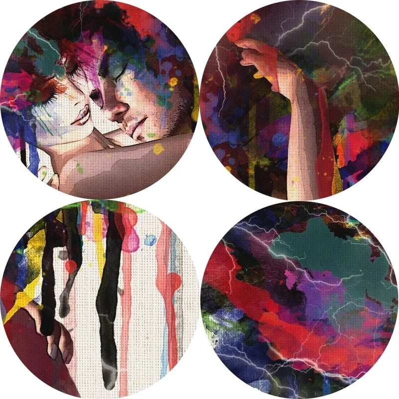 Modern Abstract Lover Portrait Canvas Prints – Wall Posters for Living Room Decor