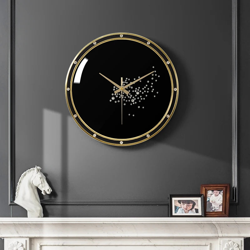 Nordic Light Luxury Wall Clock – Pure Copper, Silent Movement, Creative Living Room Decor