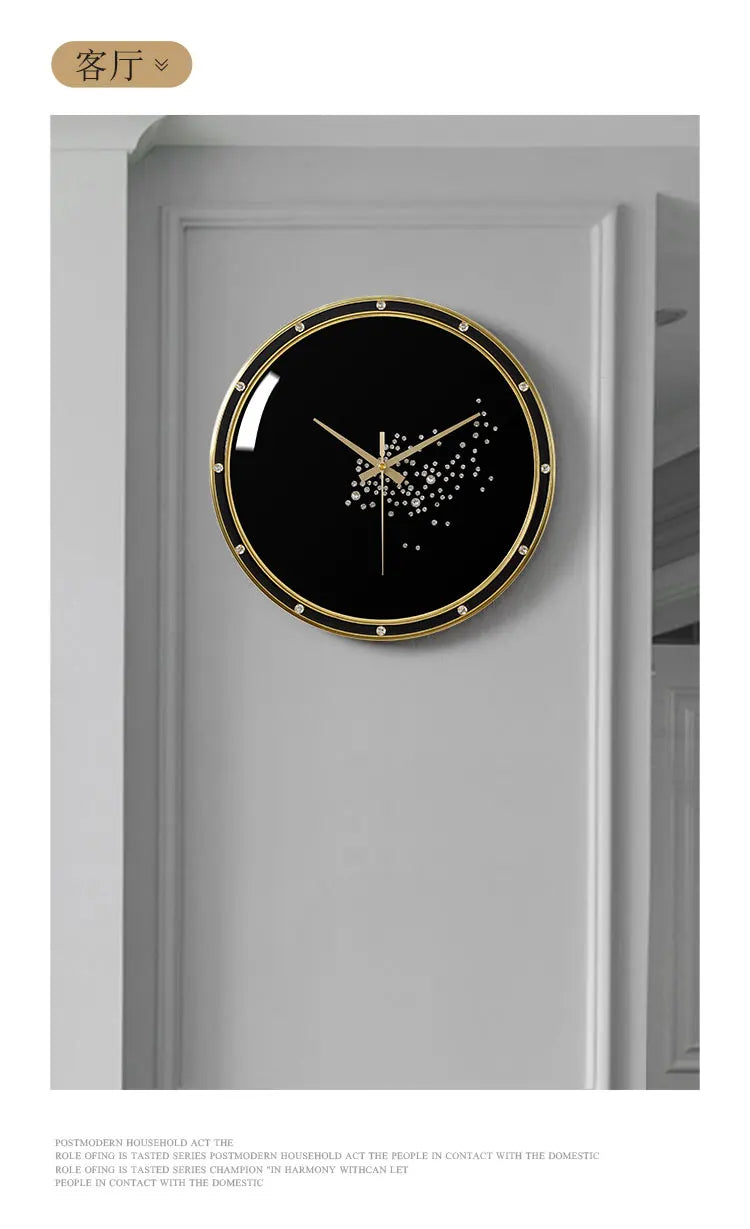 Nordic Light Luxury Wall Clock – Pure Copper, Silent Movement, Creative Living Room Decor