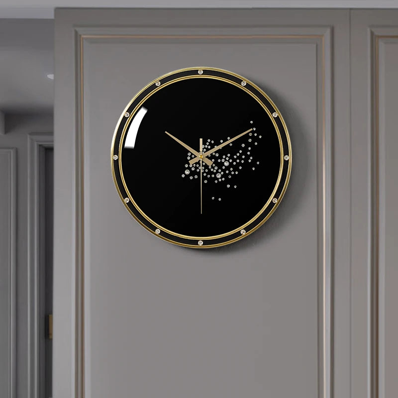 Nordic Light Luxury Wall Clock – Pure Copper, Silent Movement, Creative Living Room Decor