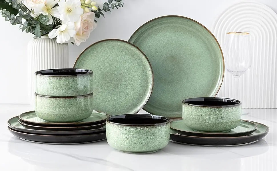 12-Piece Ceramic Dinnerware Set for 4