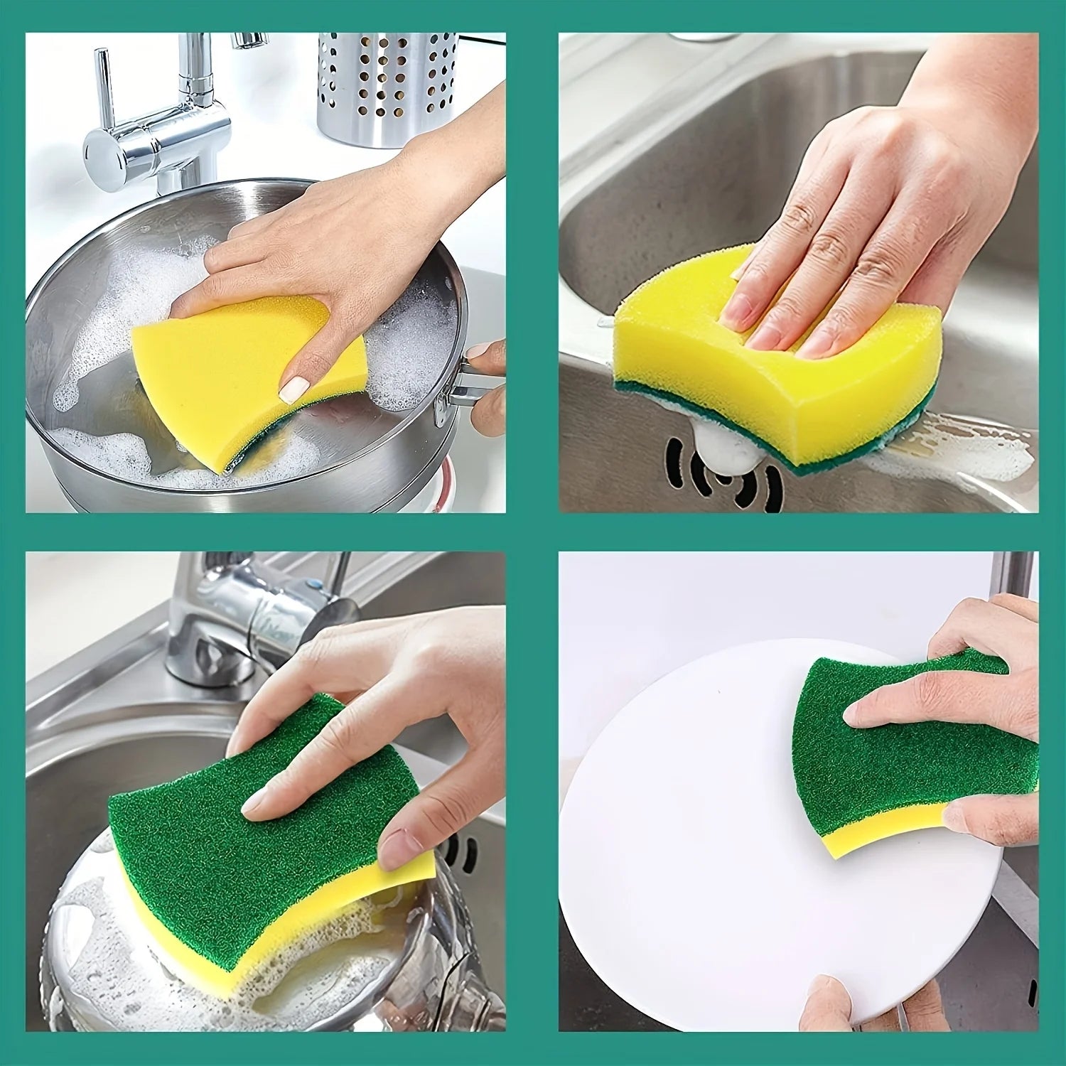 Multifunctional Double-Sided Cleaning Sponge – Strong Decontamination for Dishwashing
