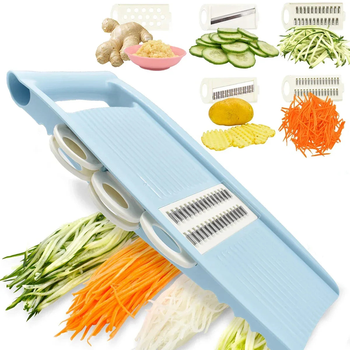 5-in-1 Mandoline Slicer – Multi-Blade Potato Cutter & Vegetable Chopper for Kitchen