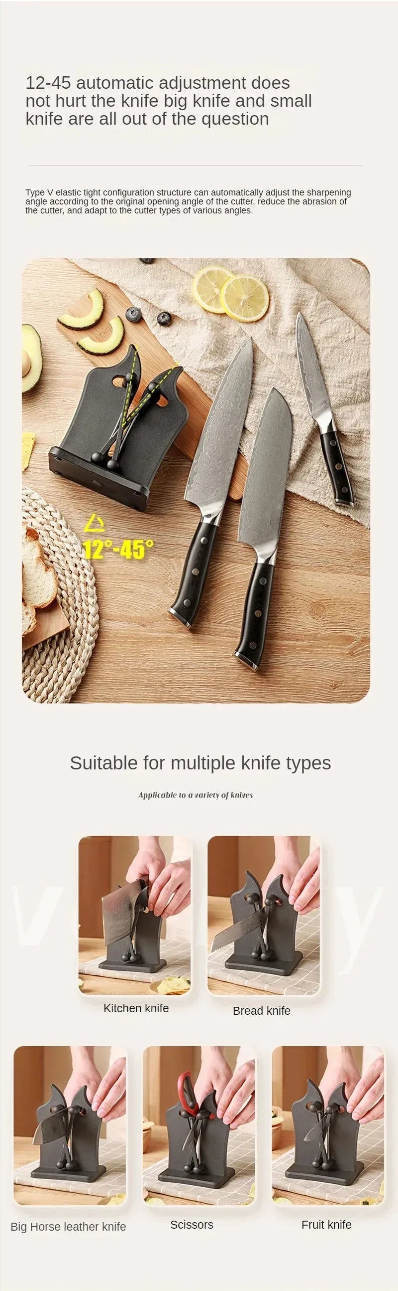 Easy & Safe Knife Sharpener – Kitchen Sharpening Tool for Chef’s & Damascus Knives