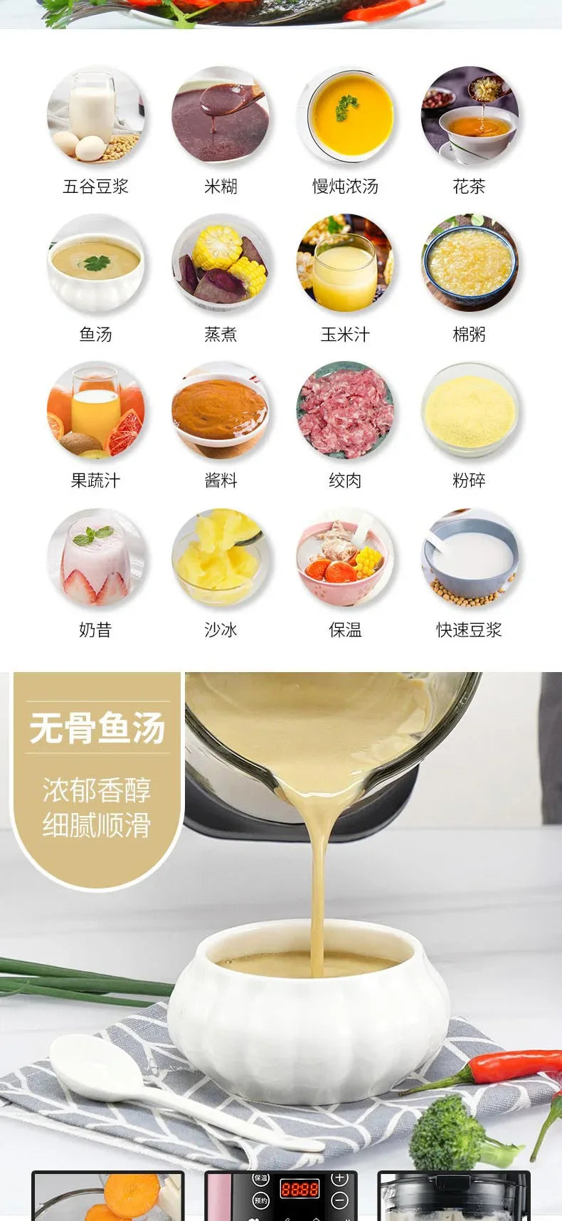 Multifunction Electric Food Processor & Blender