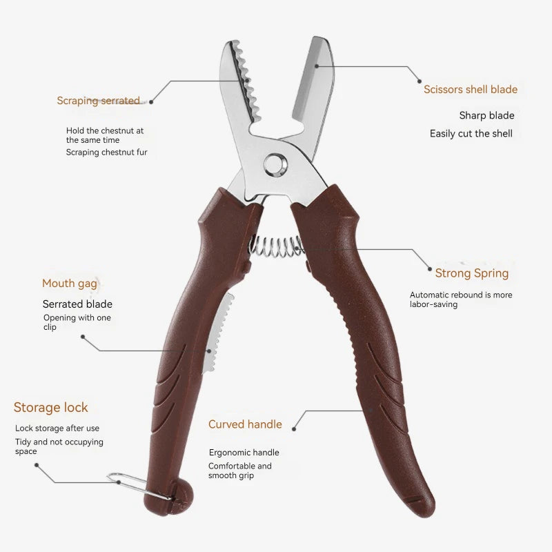 Multipurpose Chestnut Peeler – Shell Cutting Scissors & Cross-Cut Knife for Kitchen