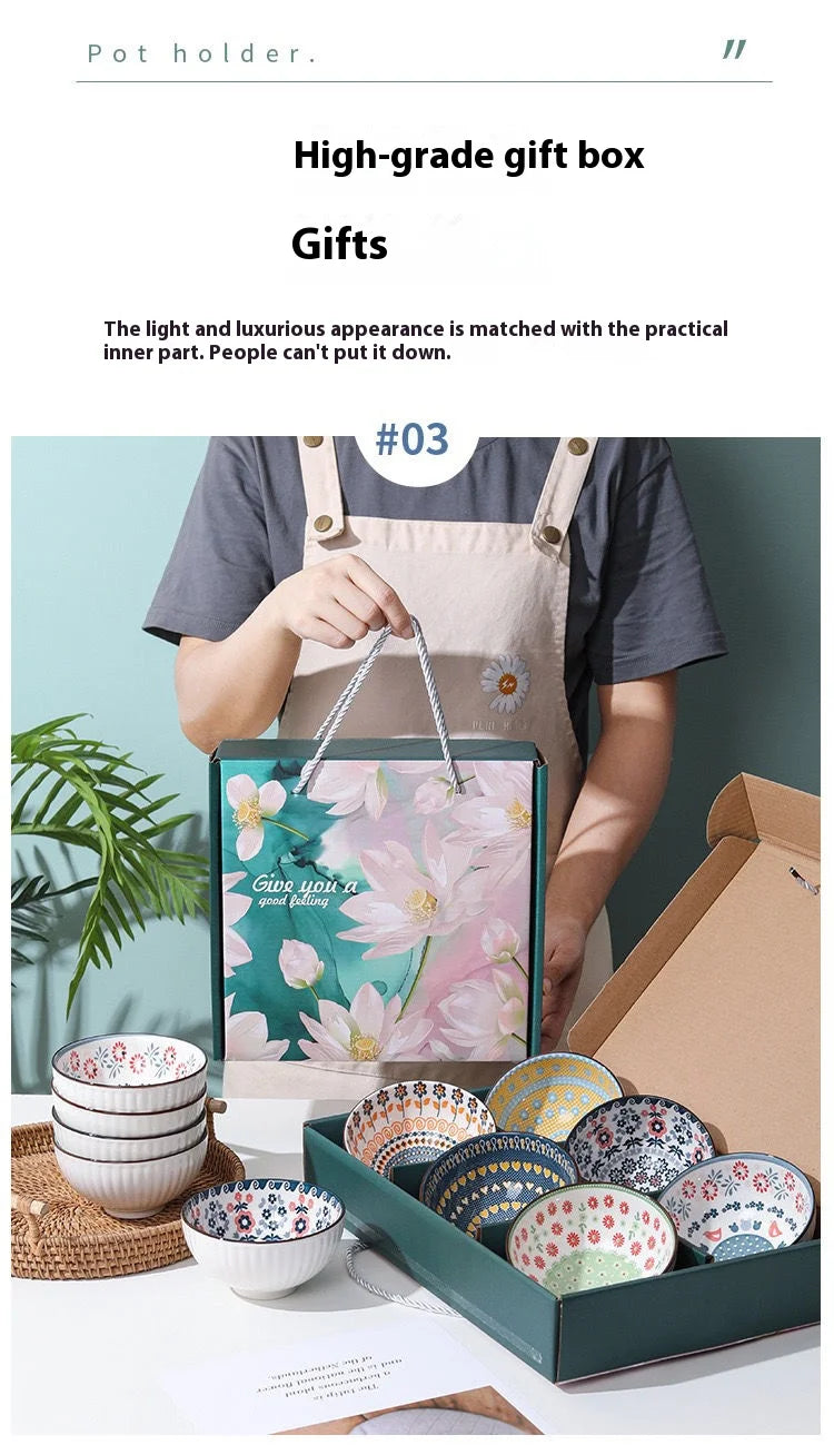 Porcelain Dessert, Salad & Snack Bowl Set – Microwave Safe Tableware Gift