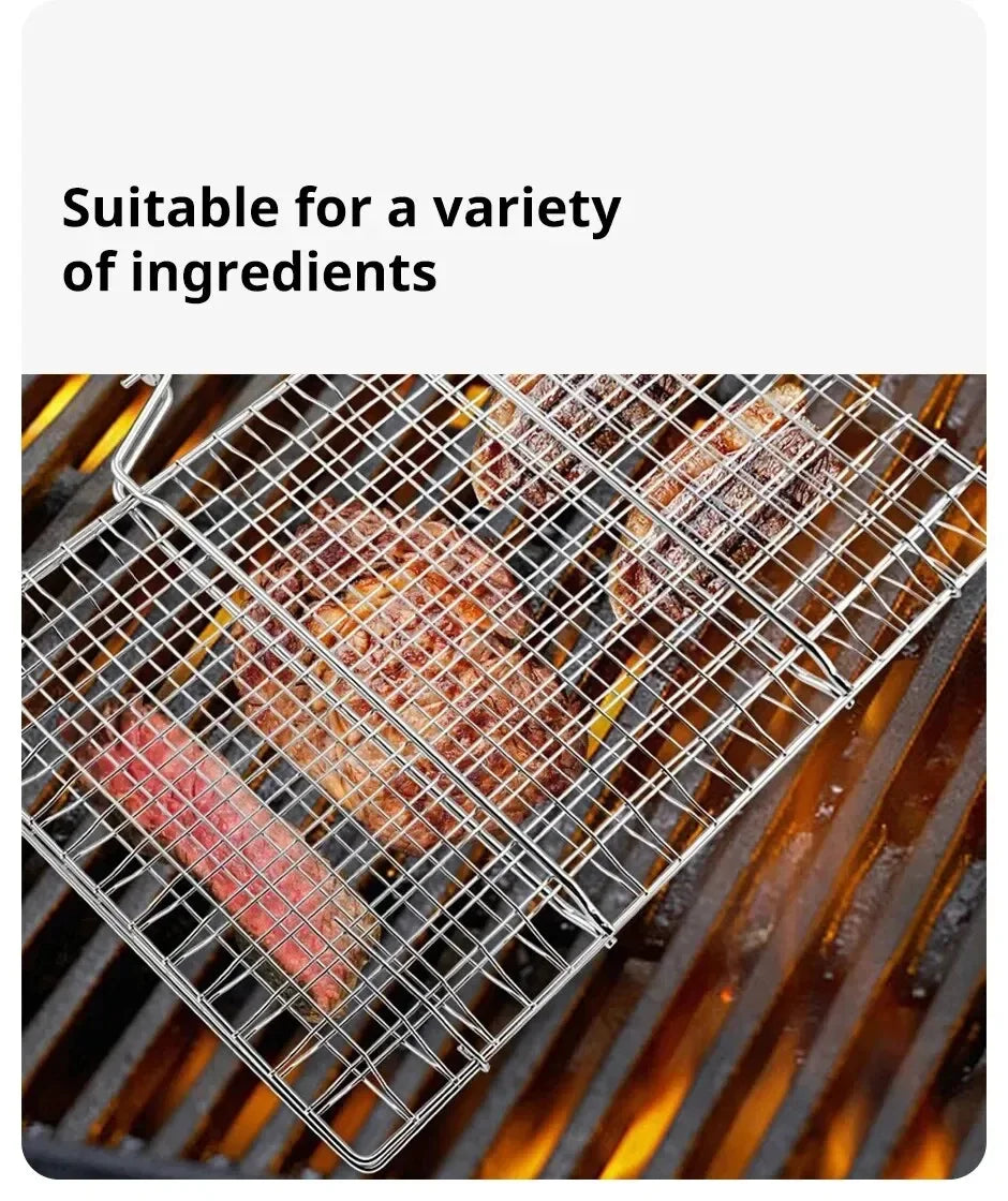 304 Stainless Steel BBQ Mesh Basket