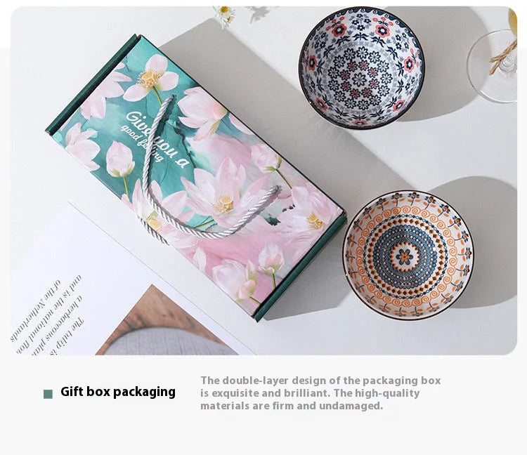 Porcelain Dessert, Salad & Snack Bowl Set – Microwave Safe Tableware Gift