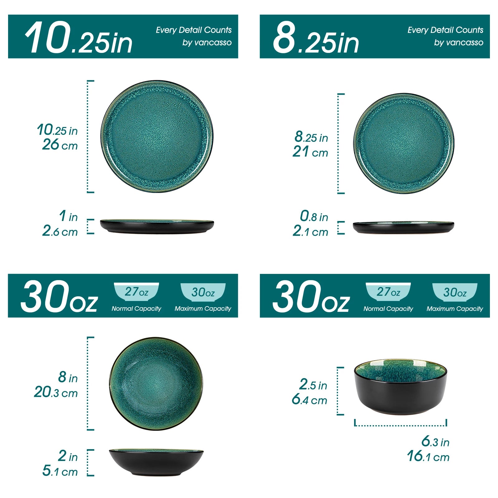 Vancasso 24-Piece Green Dinnerware Set