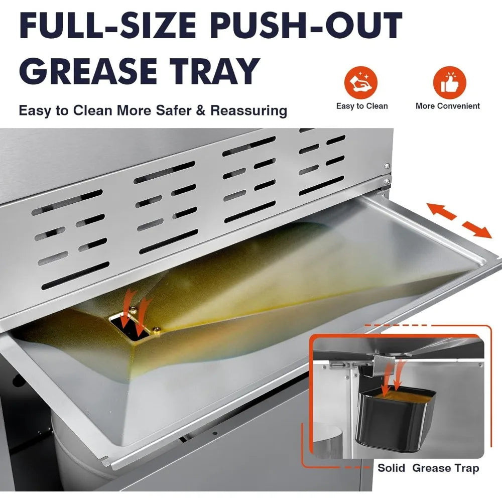 Llamaviva Propane Gas Grill – 5 Burners with Side Burner or 6 Burners, Stainless Steel BBQ Grill