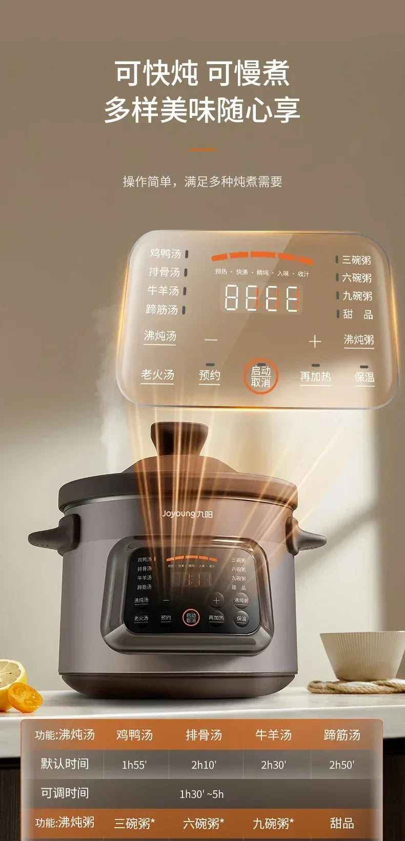 220V Automatic Electric Stew Pot