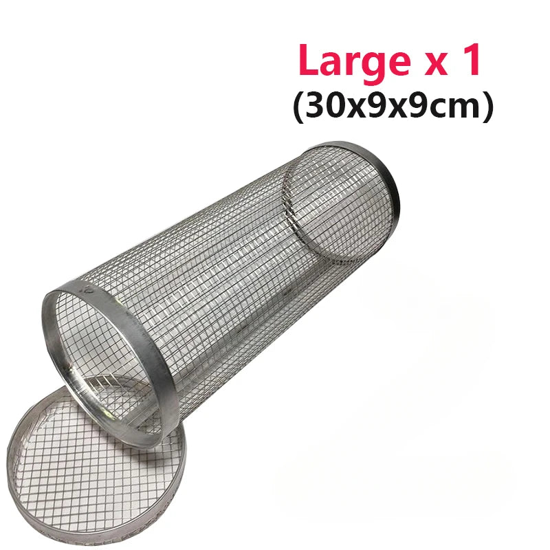 Outdoor Barbecue Grill Grate – Rolling Grill Basket for Camping & Picnic