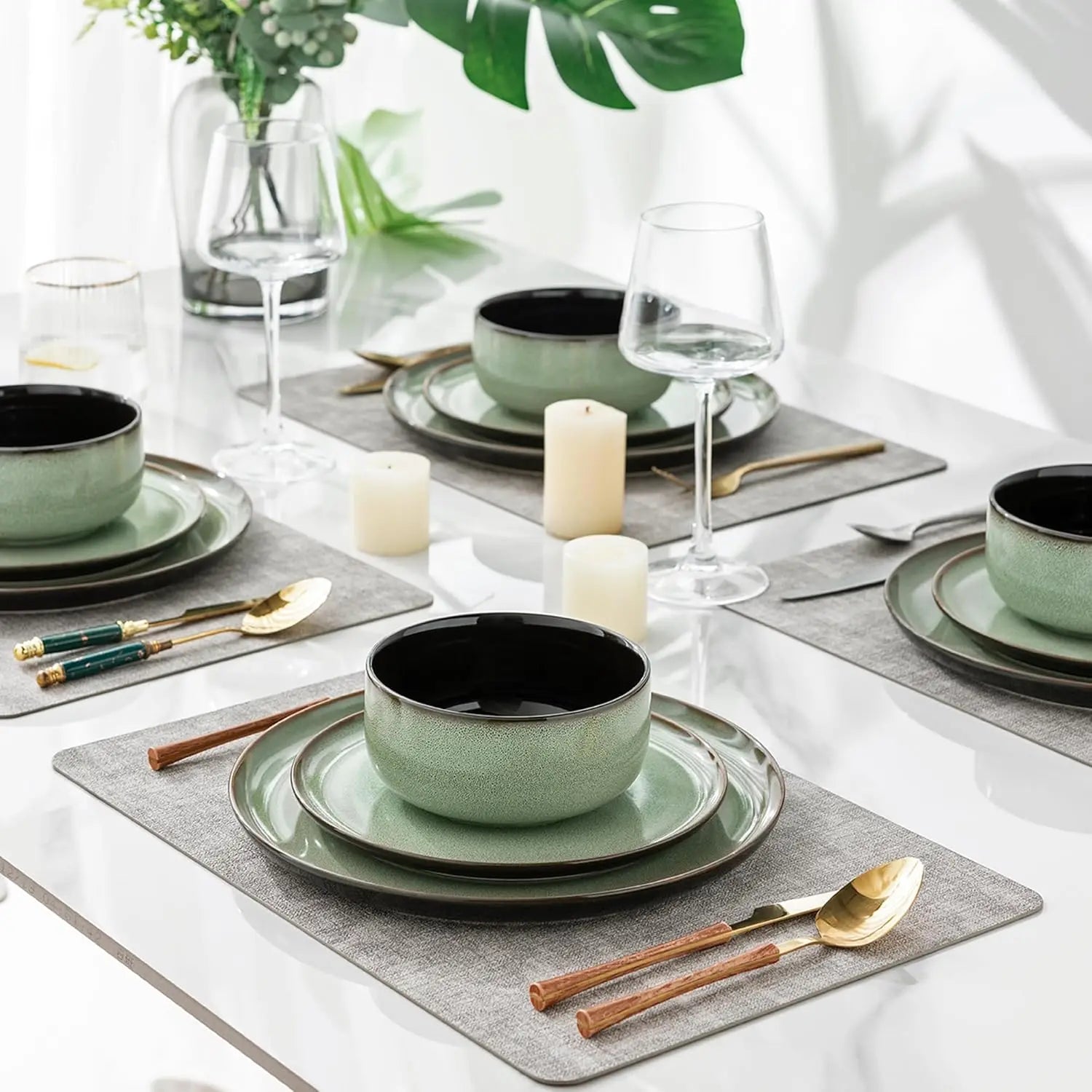 12-Piece Ceramic Dinnerware Set for 4