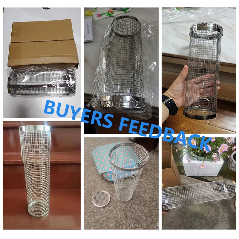 Outdoor Barbecue Grill Grate – Rolling Grill Basket for Camping & Picnic