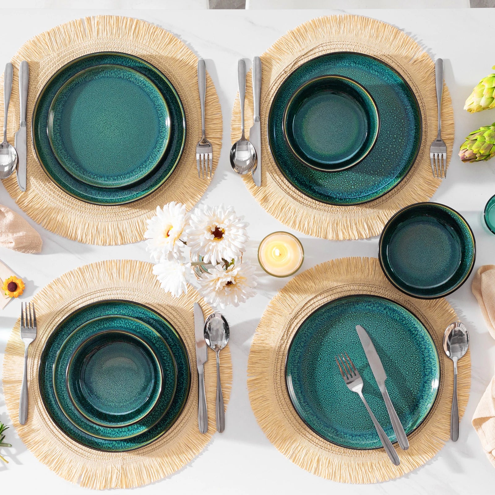 Vancasso 24-Piece Green Dinnerware Set
