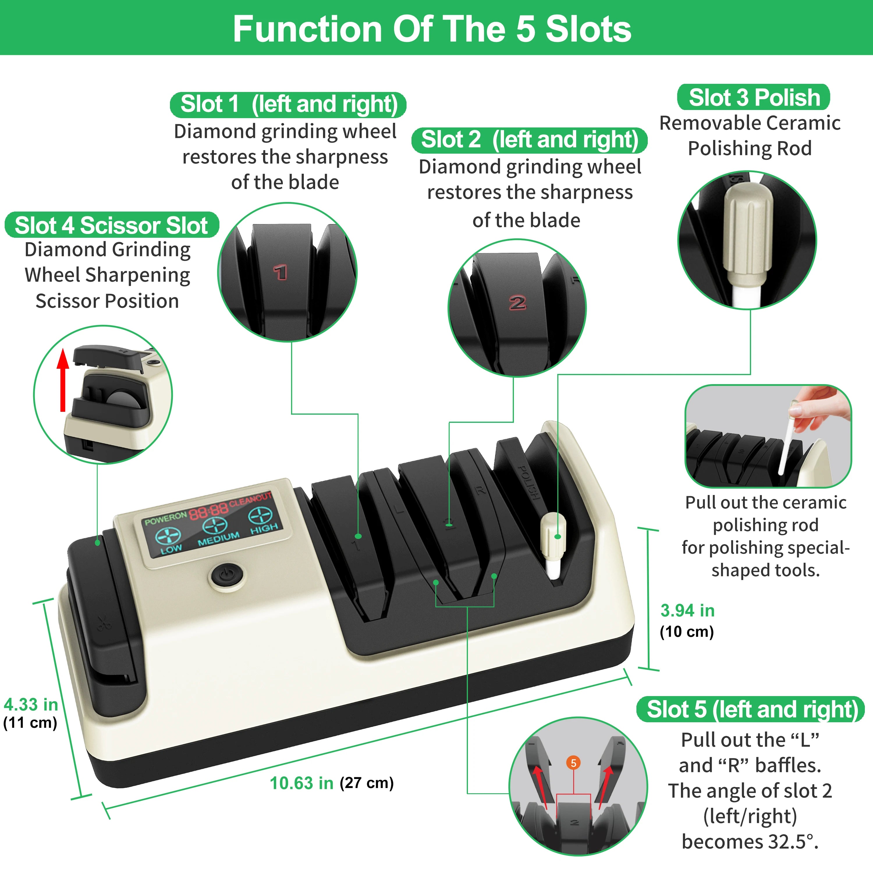 Electric Knife Sharpener, Adjustable Speed, Suitable for Various Knives, Save Time and Effort