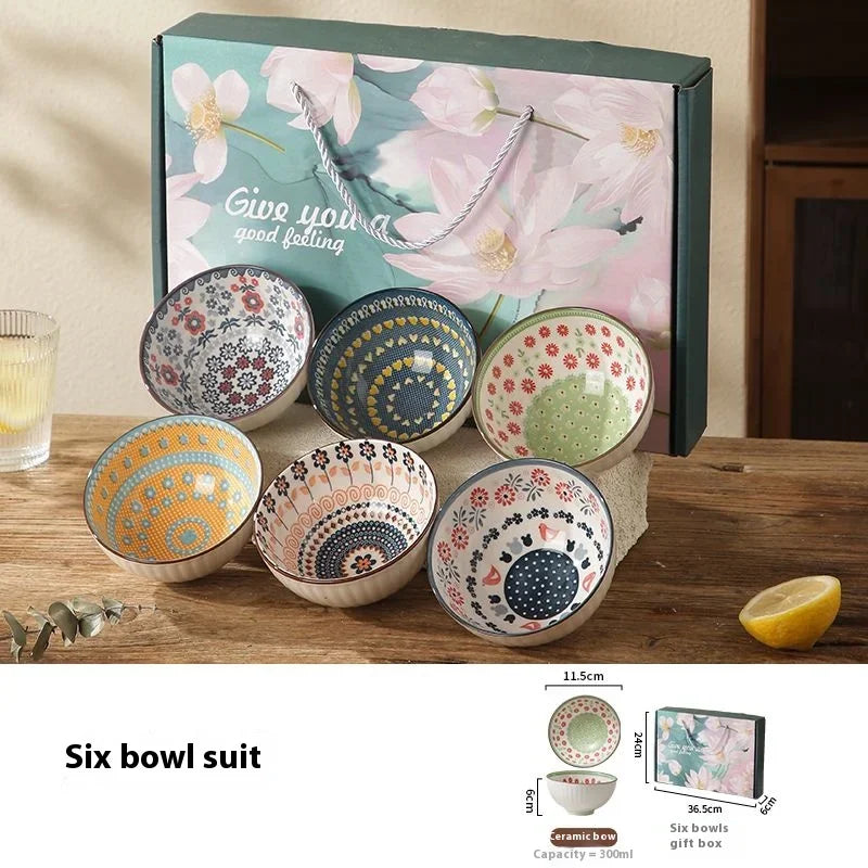 Porcelain Dessert, Salad & Snack Bowl Set – Microwave Safe Tableware Gift