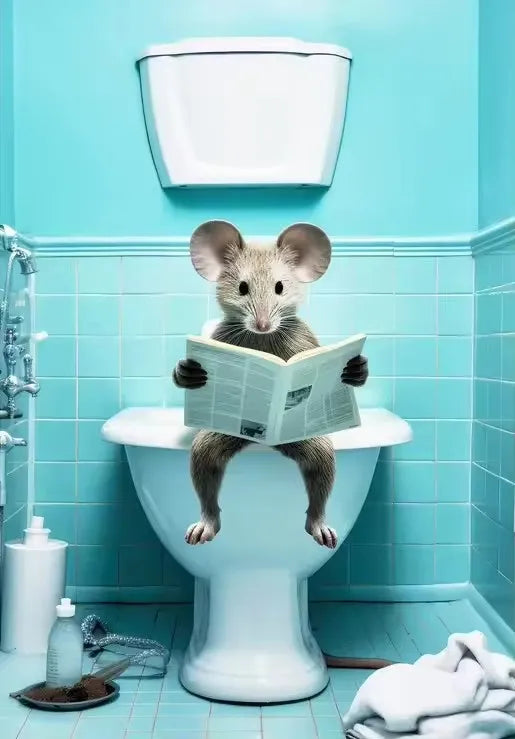 Funny Monkey Toilet Wall Art Poster