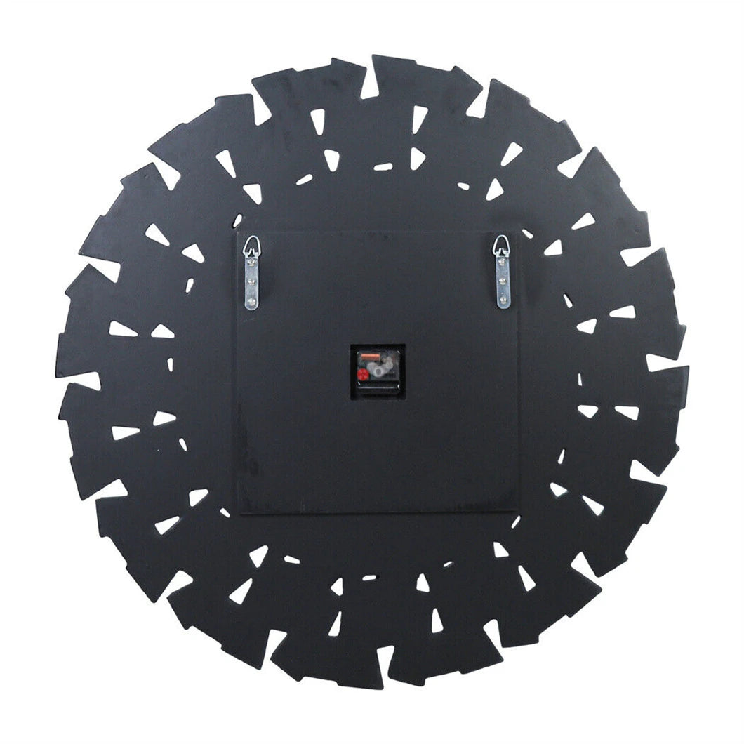 80cm Round 3D Mirrored Wall Clock – Roman Numerals, Modern Sunburst Design