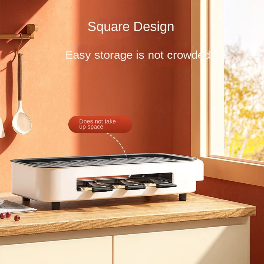 Portable Electric Indoor BBQ Grill – Nonstick, Smoke-Free with Adjustable Temperature