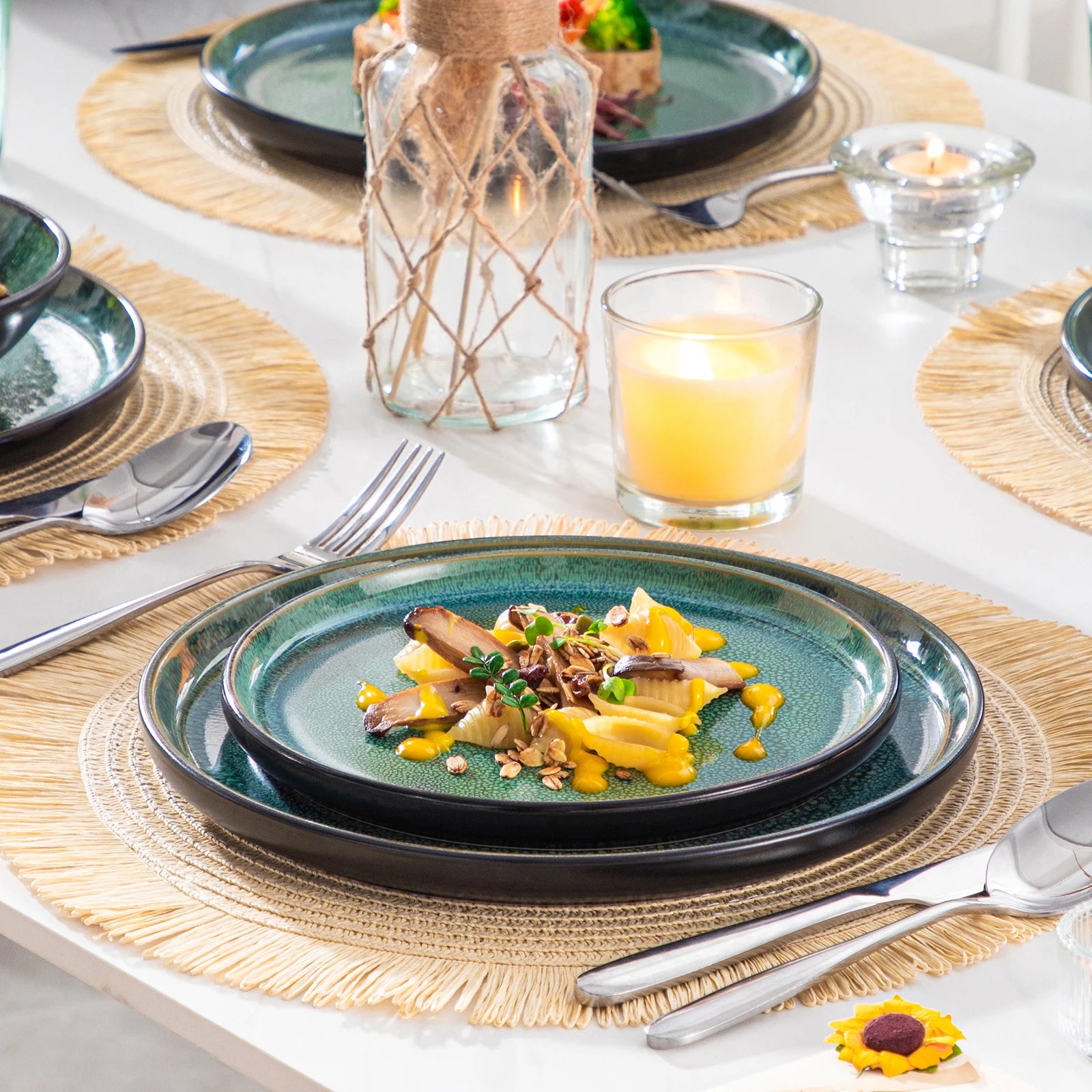 Vancasso 24-Piece Green Dinnerware Set