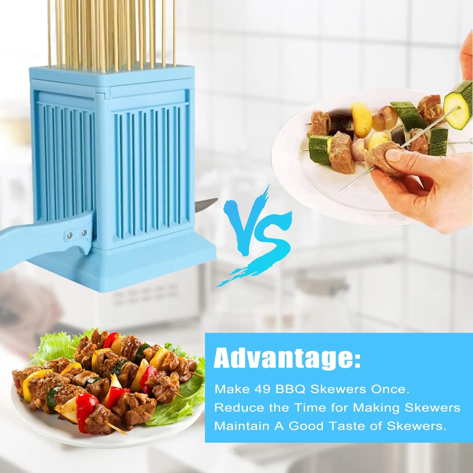 49-Hole BBQ Meat Skewer Maker