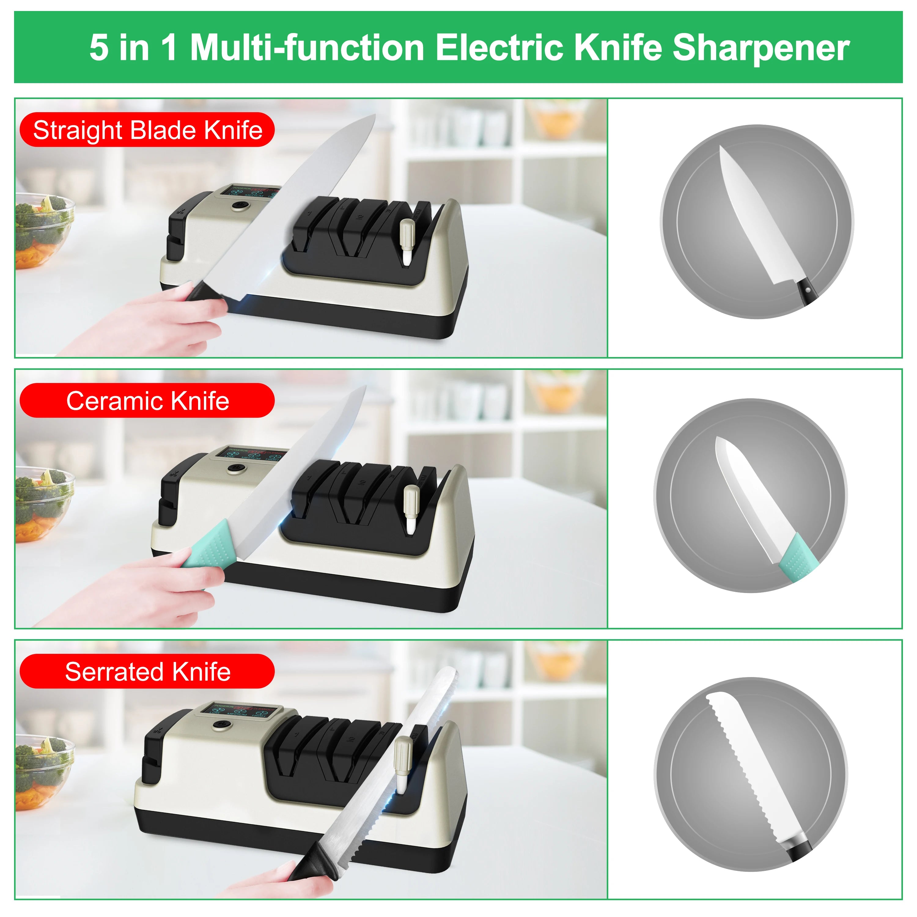 Electric Knife Sharpener, Adjustable Speed, Suitable for Various Knives, Save Time and Effort