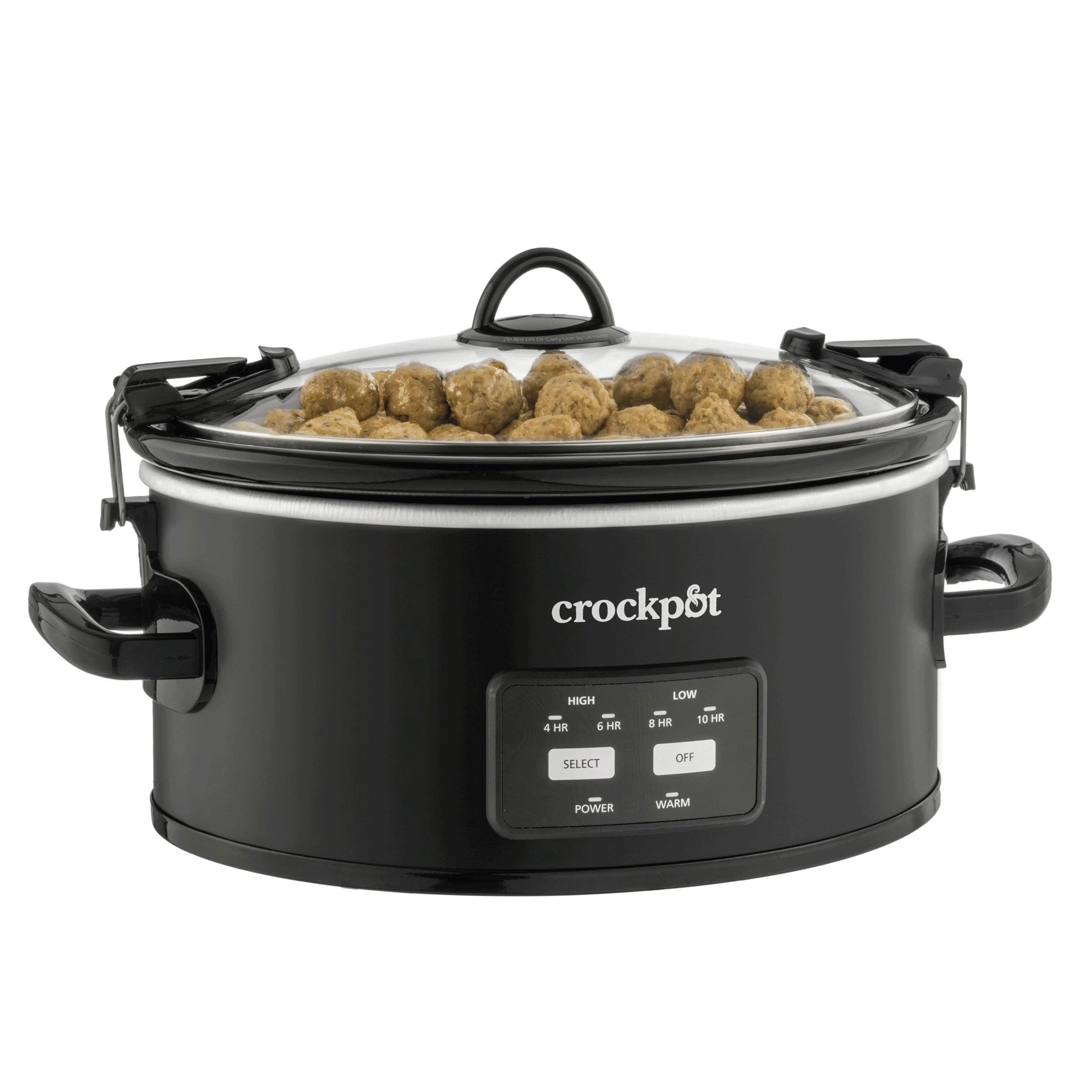 One-Touch Control 6-Quart Cook & Carry Slow Cooker, Matte Black