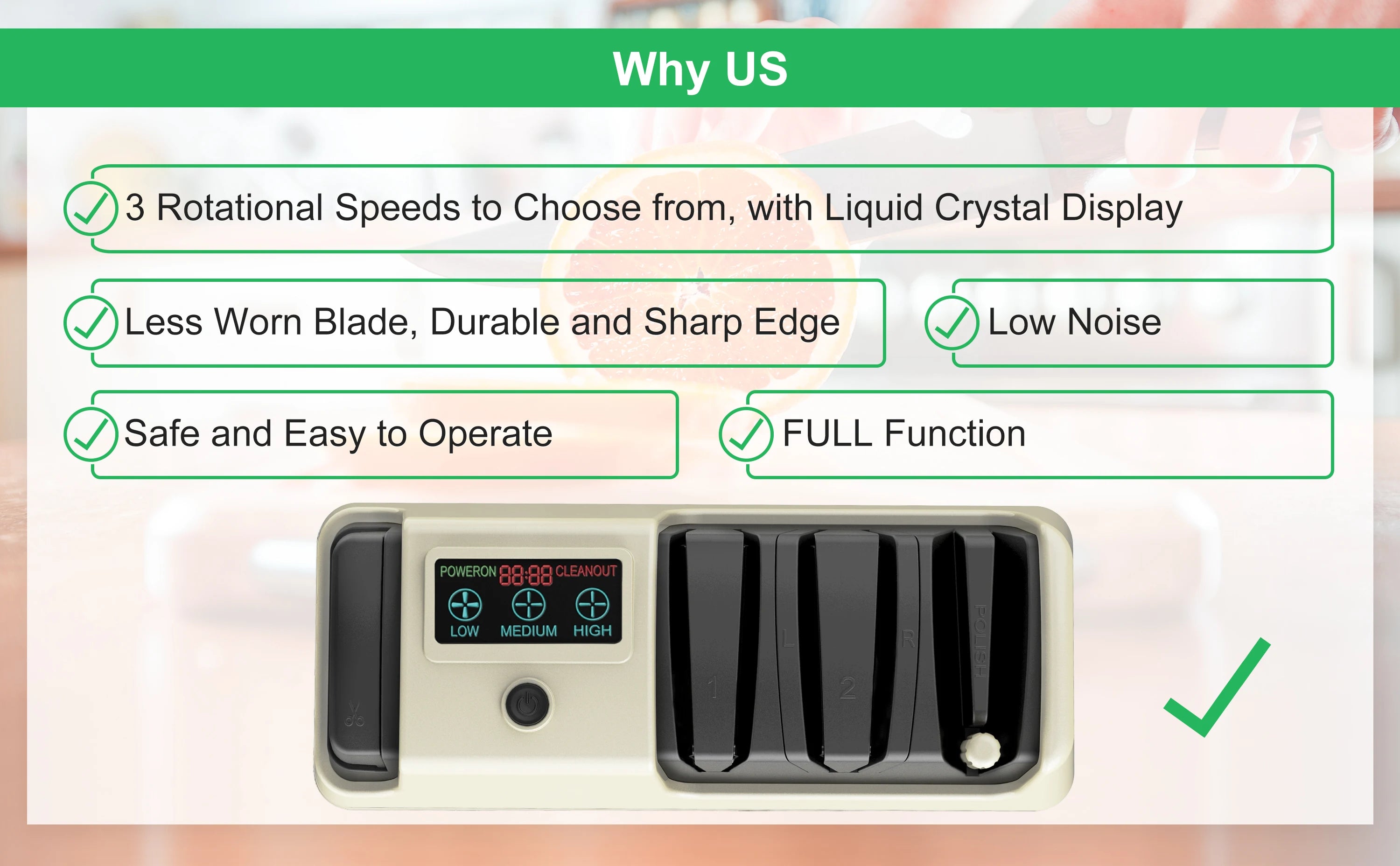 Electric Knife Sharpener, Adjustable Speed, Suitable for Various Knives, Save Time and Effort