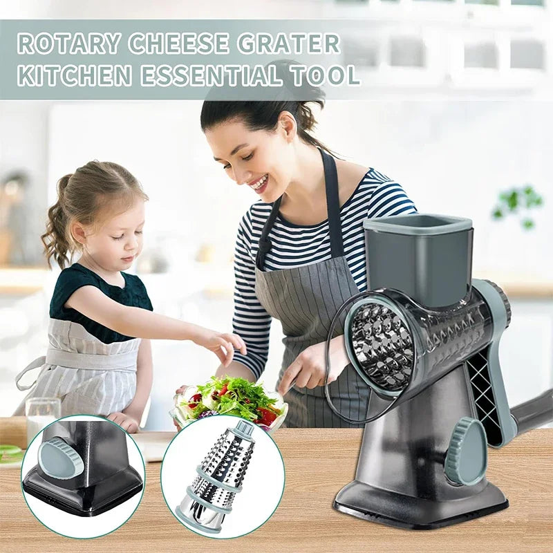 3-in-1 Rotary Cheese & Vegetable Grater