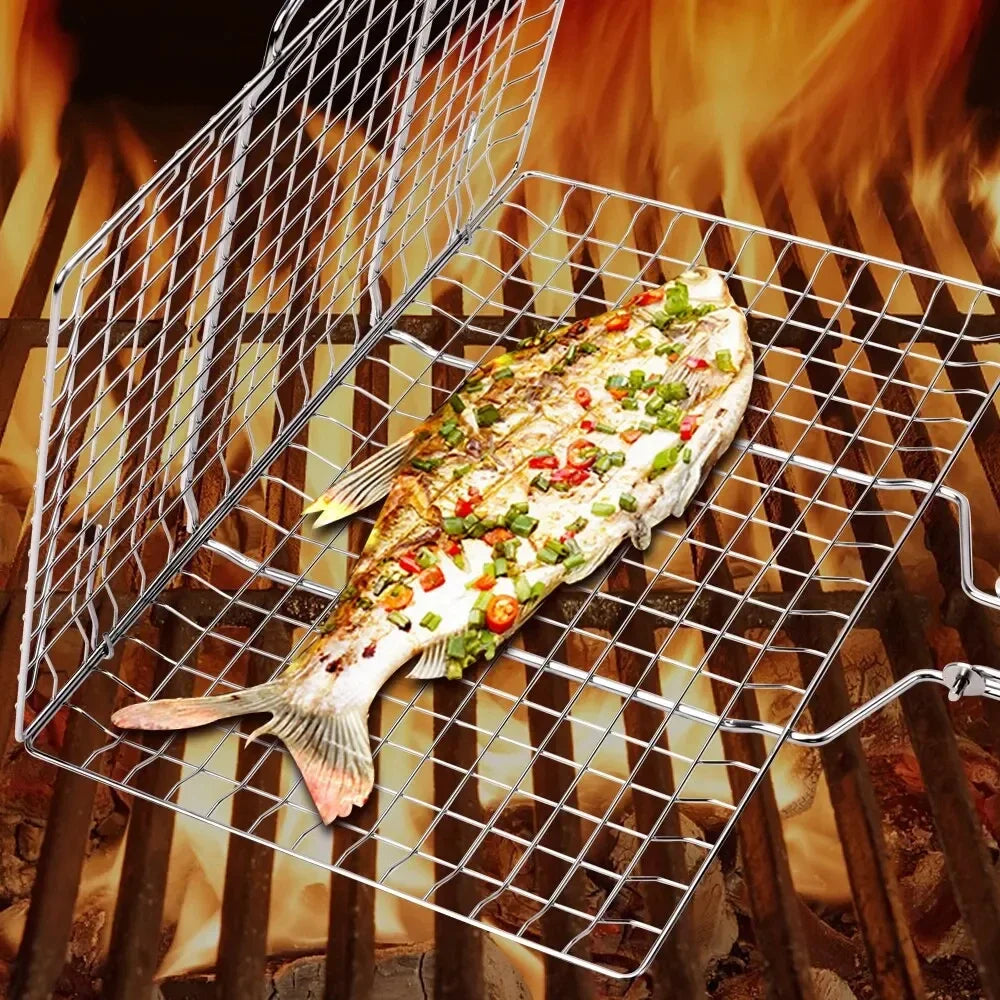304 Stainless Steel BBQ Mesh Basket