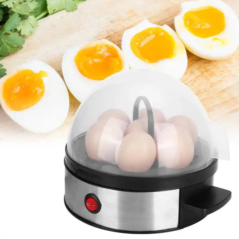 Mini Electric Egg Cooker – Stainless Steel 7-Egg Steamer Boiler, EU 220V