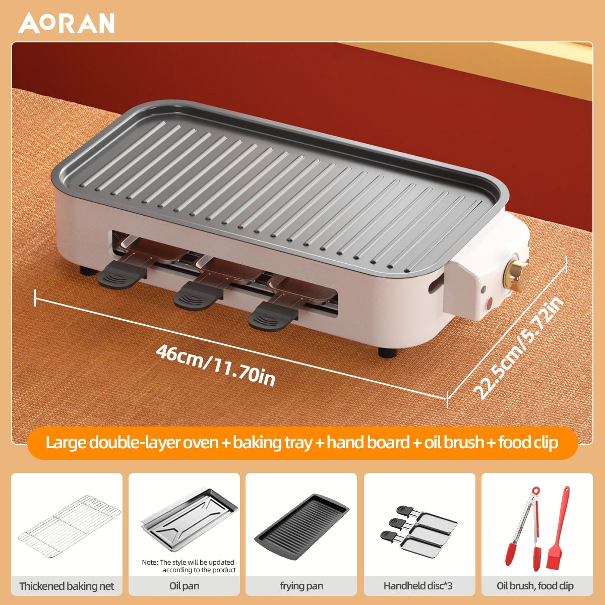 Portable Electric Indoor BBQ Grill – Nonstick, Smoke-Free with Adjustable Temperature