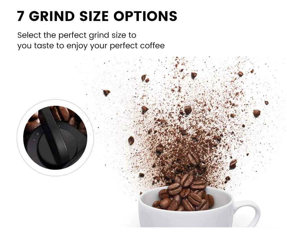 Mcilpoog WS203 Super Automatic Coffee Machine - 16 Flavor Cappuccino, Touchscreen, Milk Frother & Powder Hopper for Home Office