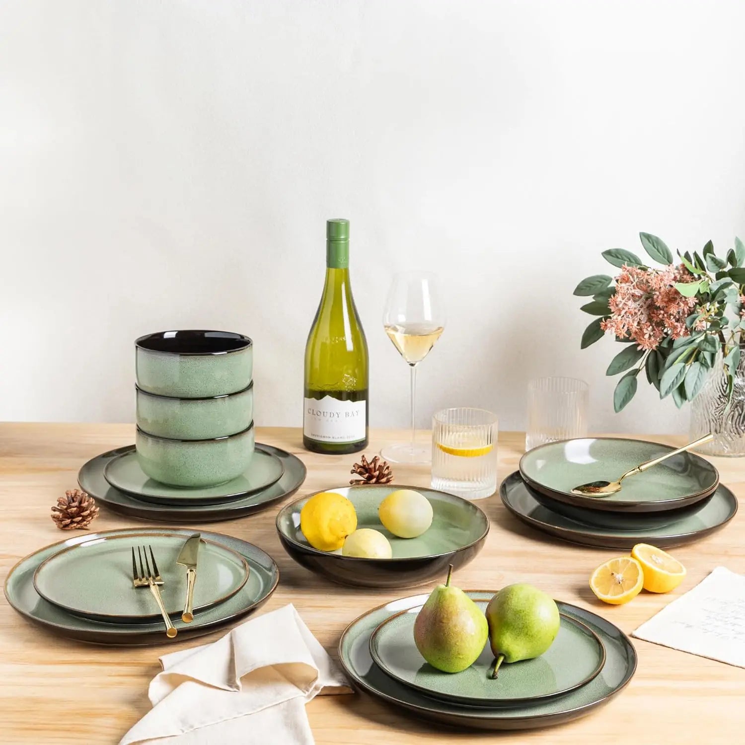 12-Piece Ceramic Dinnerware Set for 4